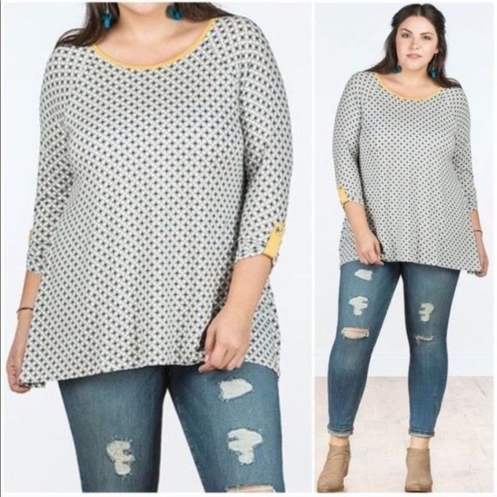 Matilda Jane Top MAKE BELIEVE STARSTRUCK Women Size Small Crew Neck 3/4 Sleeve